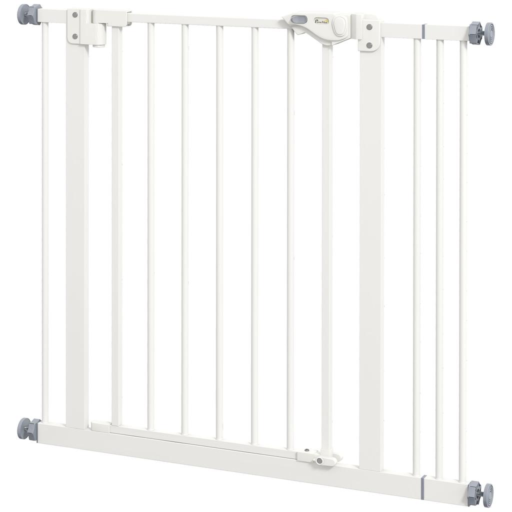 Adjustable Safety Gate w/ One Extensions, Four Adjustable Screws, White