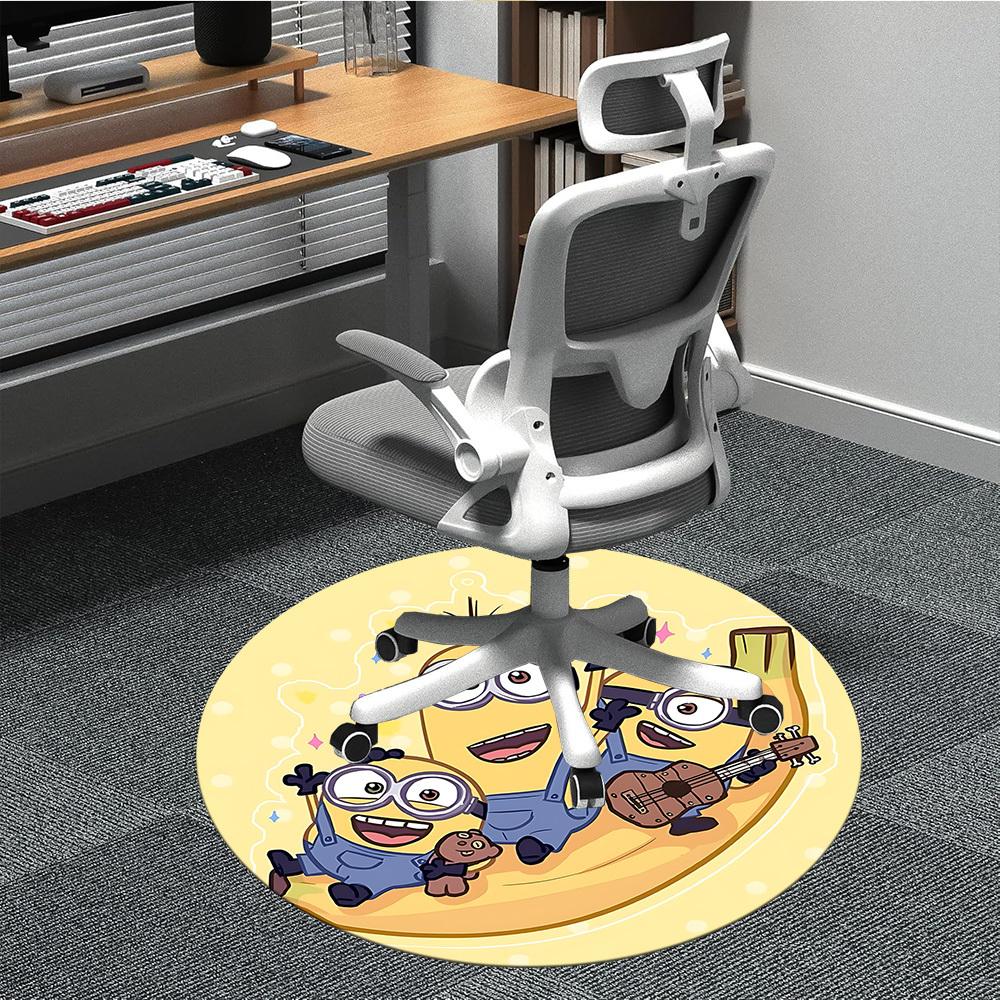 

1PC Minions Music Office Round Area Rug, Indoor Mat Suitable For Office, Under Office Chairs Bedroom Living Room Home Decor DT1212011 80cm by 80cm