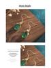 Aieryuan Court Style Gold-Plated Chalcedony Agate Teardrop Dangle Earrings for Women