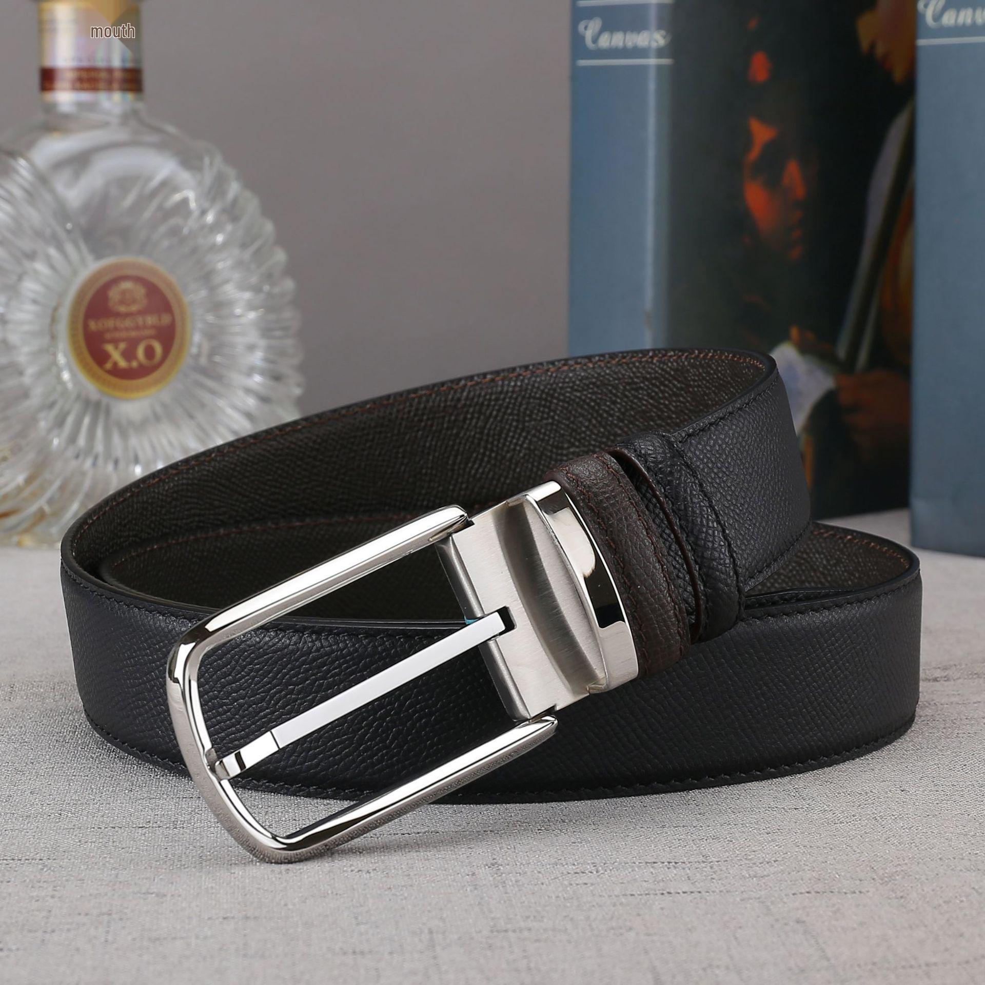 

Мужской повседневный ремень из натуральной кожи со стальной пряжкой-штифтом - Корейский стиль 120 cm чёрный