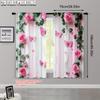 2pcs   Light Filtering Curtains 2D plane printing Garden Butterfly Print Machine Washable Fabric (without rod) Outdoor