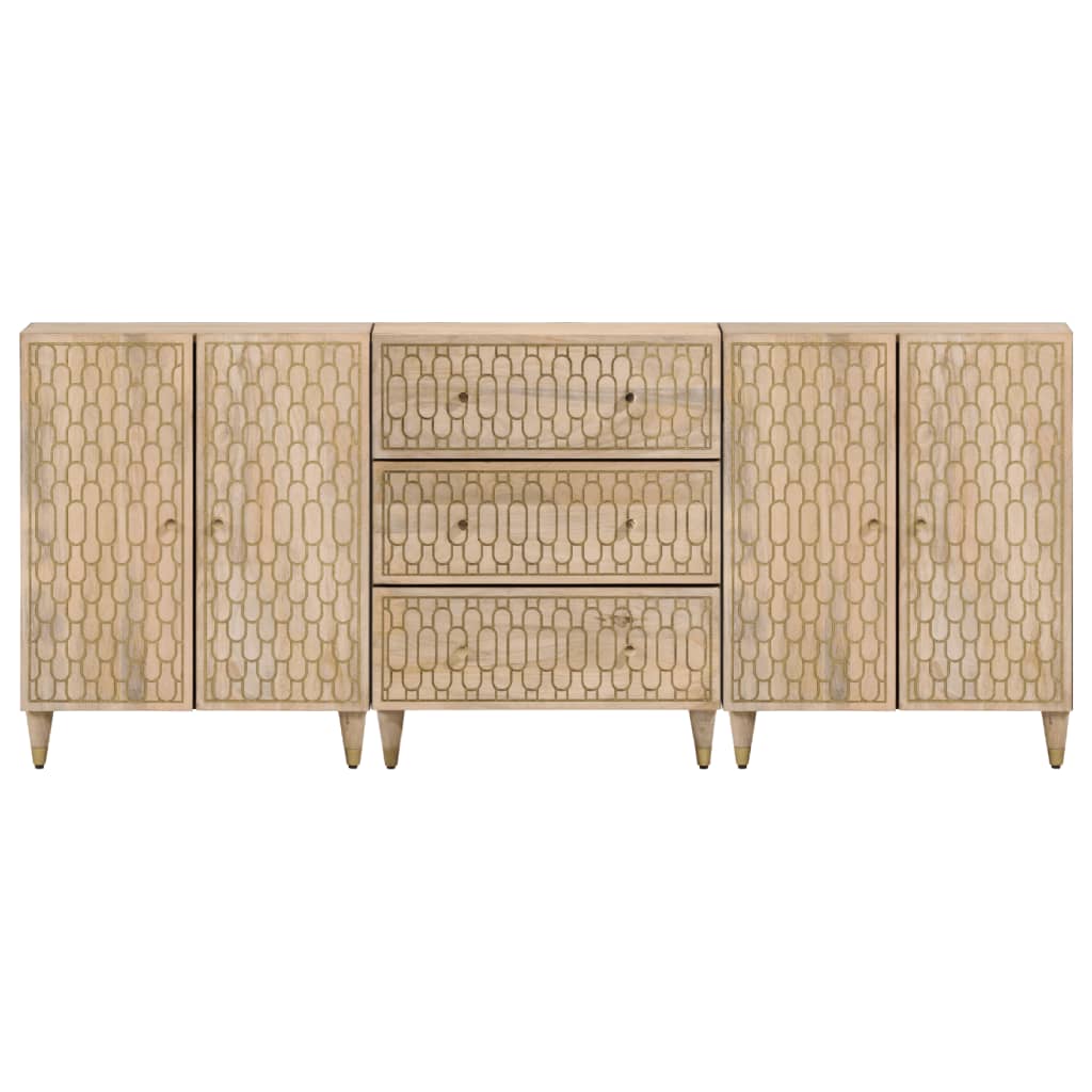 Side Tables (Set of 3) 60 x 33 x 75 cm Solid Mango Wood