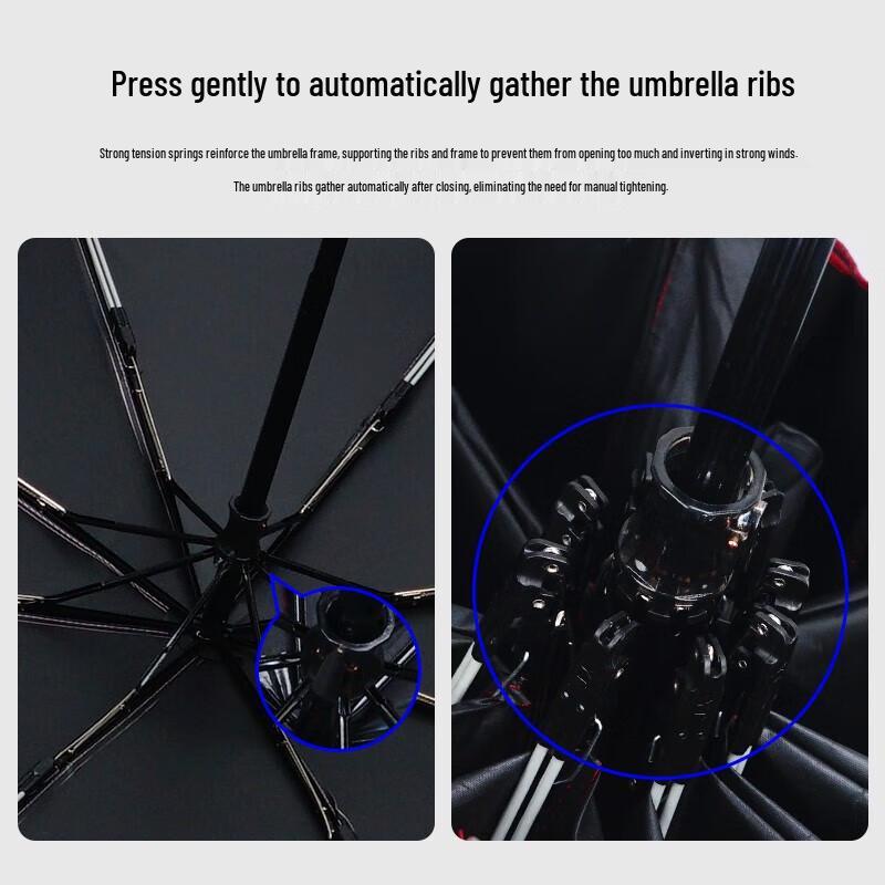 Hongye 3-Fold Black UV Protection Umbrella