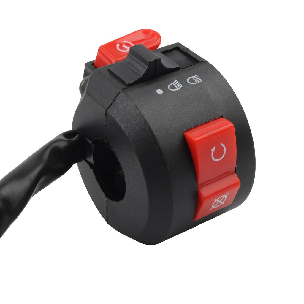 Motorcycle 3-Function Switches Kill Start Light Buttons for ATV Pit Bike Buggy Go Kart 50cc-250cc Handlebar Controller Switch