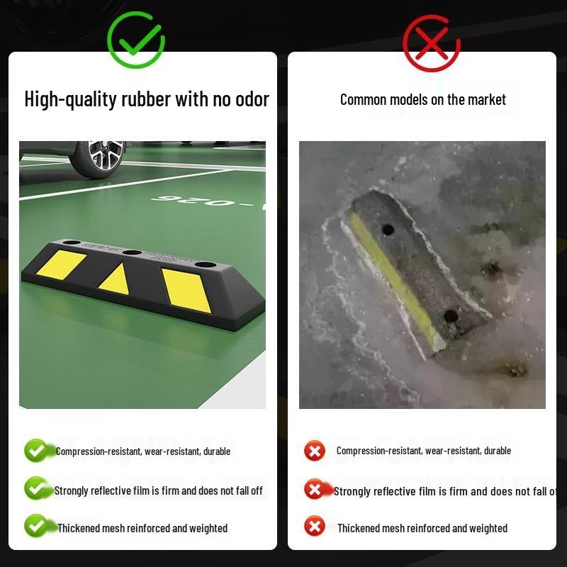 Rubber Parking Wheel Stopper: Anti-Collision PVC Wheel Limiter for Garages