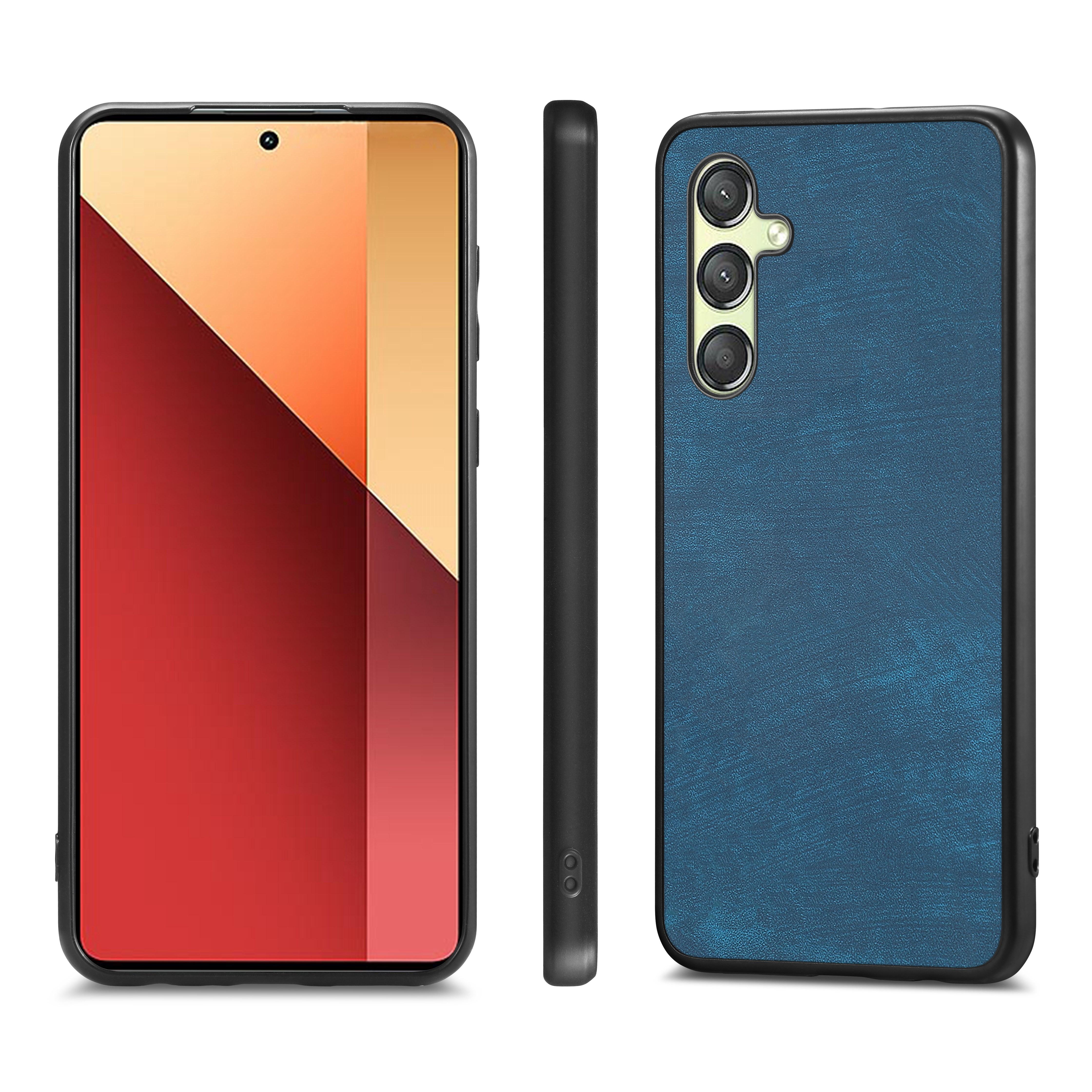 

For Samsung Galaxy A56 5G Case Shockproof Slim Retro Leather Phone Back Cover Blue