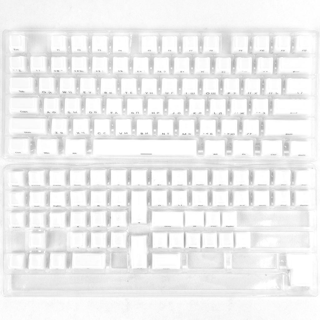 Xiaomi MAIMOOO 132key Crystal Translucent Keycap Korean Russian Spanish PC OEM Jelly Pudding For /75/87/108 Mechanical Keyboard Keycaps