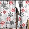 Christmas Curtains Living Room Snowflake Winter Xmas Snow Flake Drapes Holiday Semi Sheer Made Of Polyester Area Window Treatment