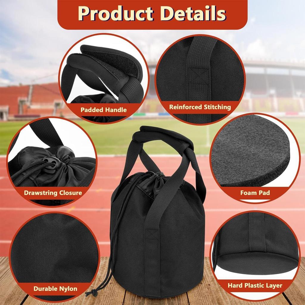 shot put carrying bag with handles and foam padding Heavy Duty Shot Put Ball Storage Carry Case for Training Practices