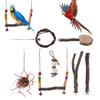 Bird Chewing Swing Toys Set Parrots Standing Perch Toy Set for Bird Cage Accessories7 Pcs