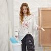 UNIFREE Sweet Unicorn Print Loose T-Shirt