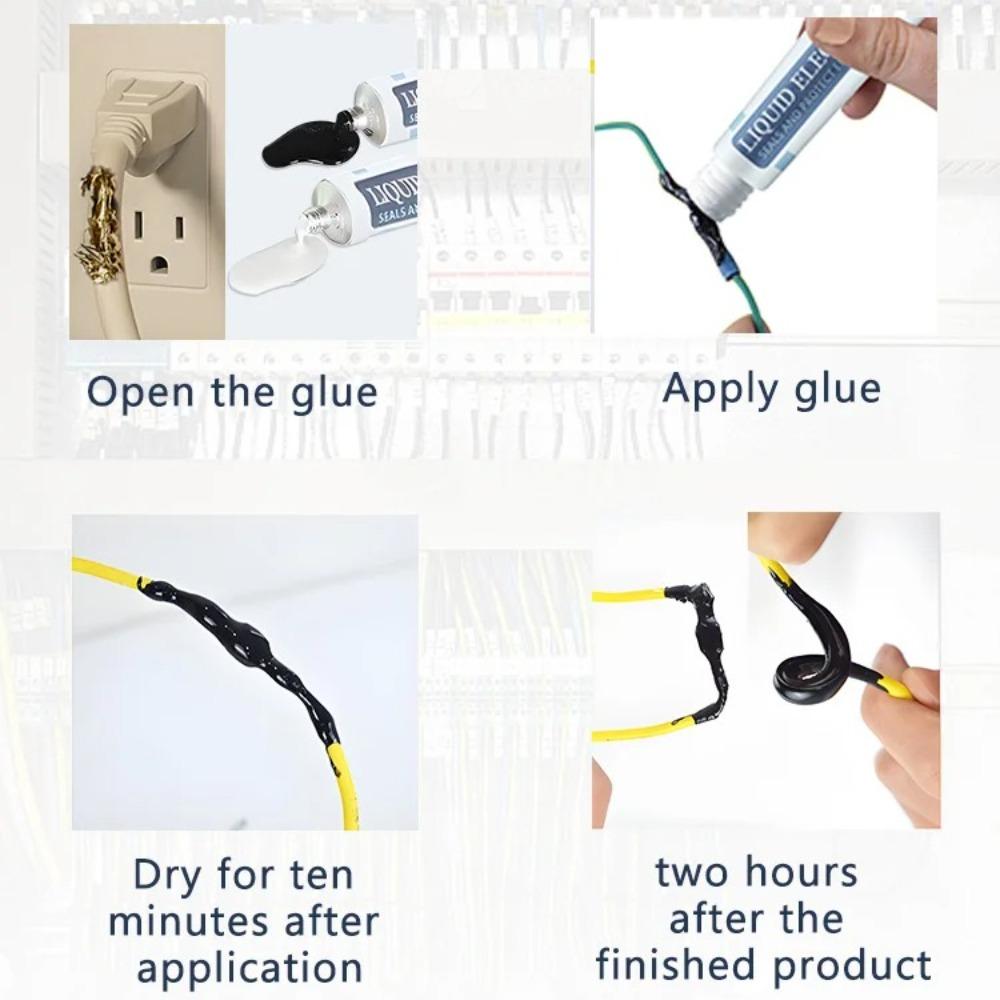50/30ml Flytande Isoleringstejp Reparation Gummi Elektrisk Ledning Kabel Beläggning Fixa Linje Lim Bred Räckvidd Flytande Isolationspasta