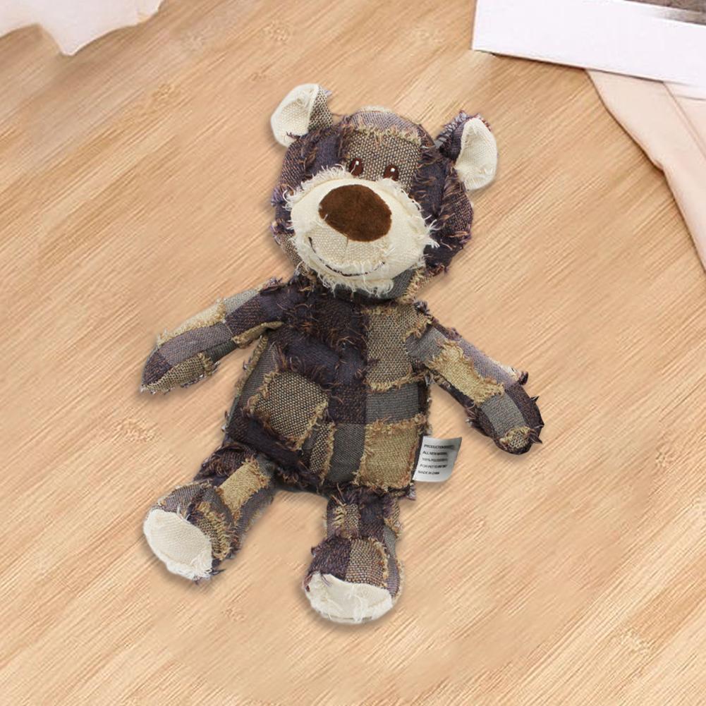 

Funny Cute Bear Pet Plush Animal Doll for Dog Toys Puppy Bite Resistant Molar Chew Squeak Dog Toy for Teeth Cleaning 22x15cm фиолетовый