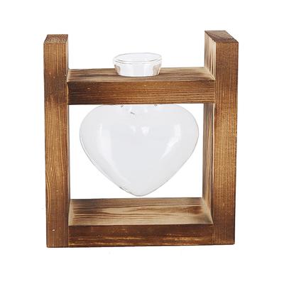Innovativer Blumentopf mit Vintage-Holzrahmen Transparente Tischvase Heimdekoration(1