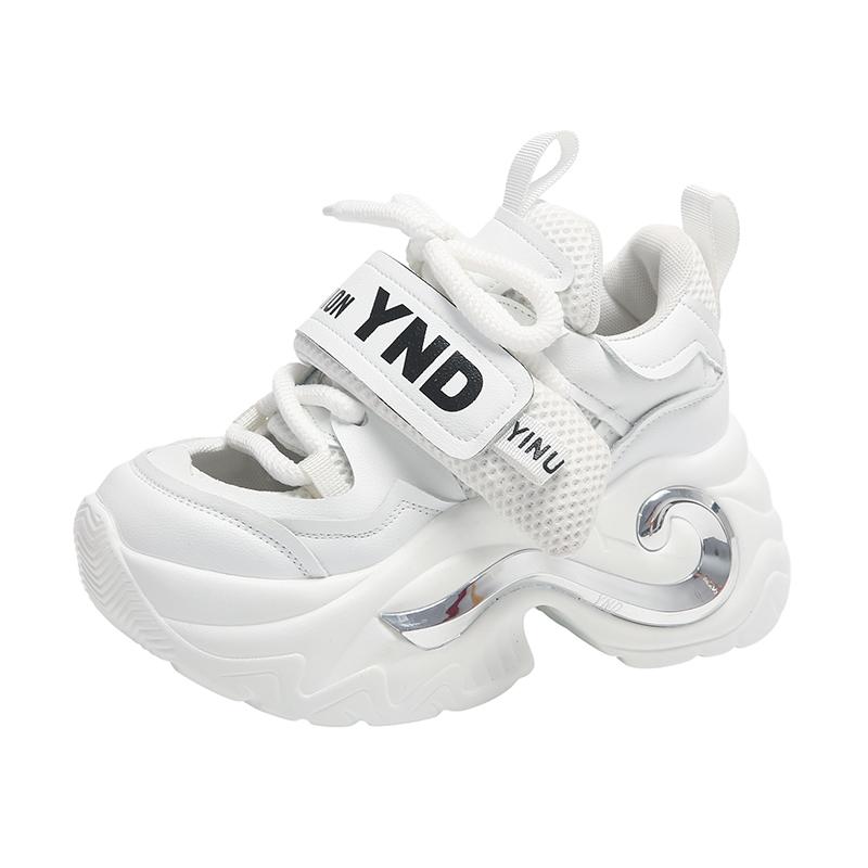 Fashion Summer Shiny Sequins Chunky Platform Sneakers Women Breathable Lace Up Height Increase Shoes Woman Fashion Cute Pink Sneakers