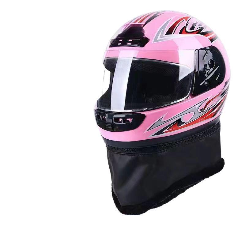 Unisex Full Face Electric Vehicle Helmet - Cold-Proof, Anti-Fog, and Warm for All-Season Riding