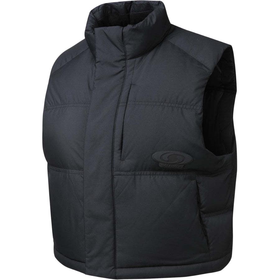 Salomon Korea Line Logo Print Stand Collar Zip Sleeveless Vest Men Vests Black LC2580300