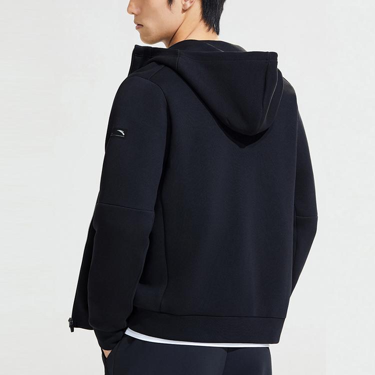 Anta Sports Casual Knit Hooded Jacket Men Jackets Black 152317733-5