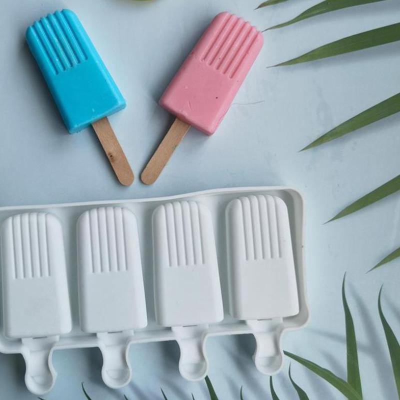 1Pcs Silicone Ice Cream Mold Diy Chocolate Dessert Popsicle Moulds Maker Homemade Tools Summer Party Supplies