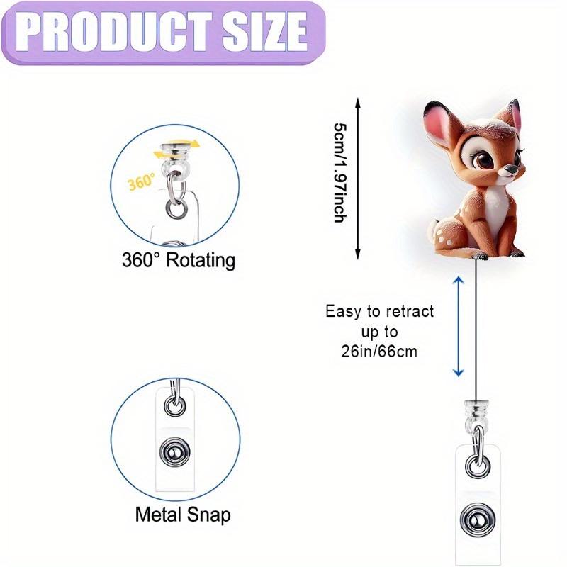 Reindeer Nurse Badge Reel - Retractable Christmas ID clip, a perfect gift for medical staff and students.