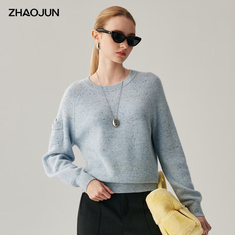 

Zhaojun Women s 100% Cashmere Round Neck Thick Knit Sweater M