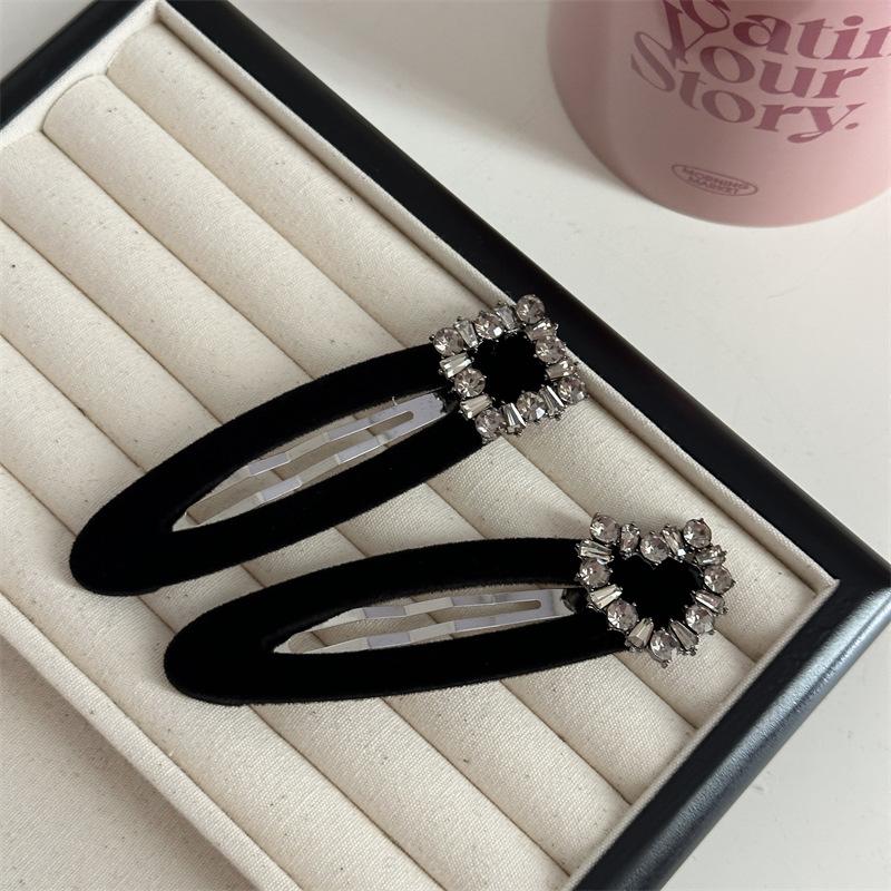 Diamond in the Debris Oval BB Clip Love Square Barrettes Women's Side Bang Clip Simple Style Side Versatile Hair Accessories New