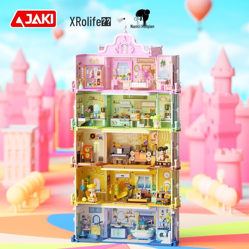 Jiaqi Blocks: Princess Nanci Bedroom & Music Room Set - Stackable House Street Scene Ornaments for Girls