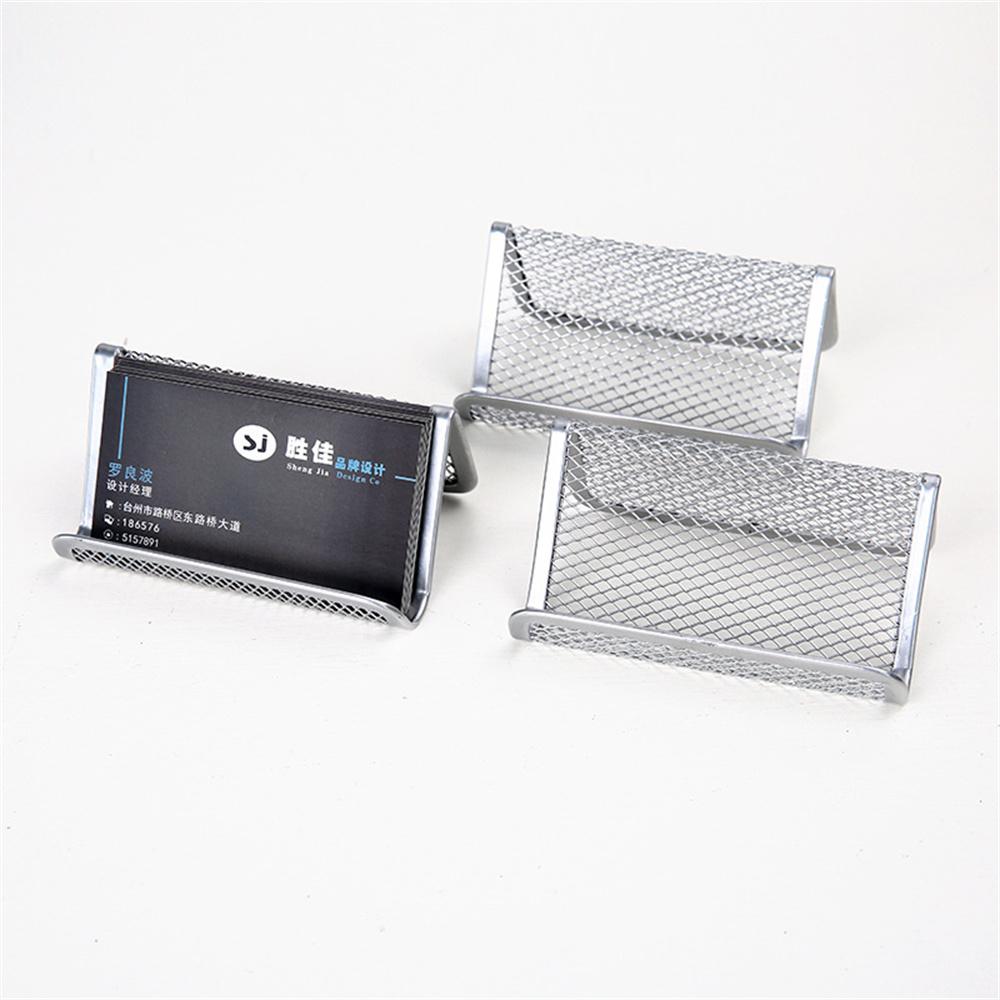 1PC Metal Mesh Business Card Holders Business Card Display Stand Desktop Office Supplies Mobile Phone Holder Supplies Organizer