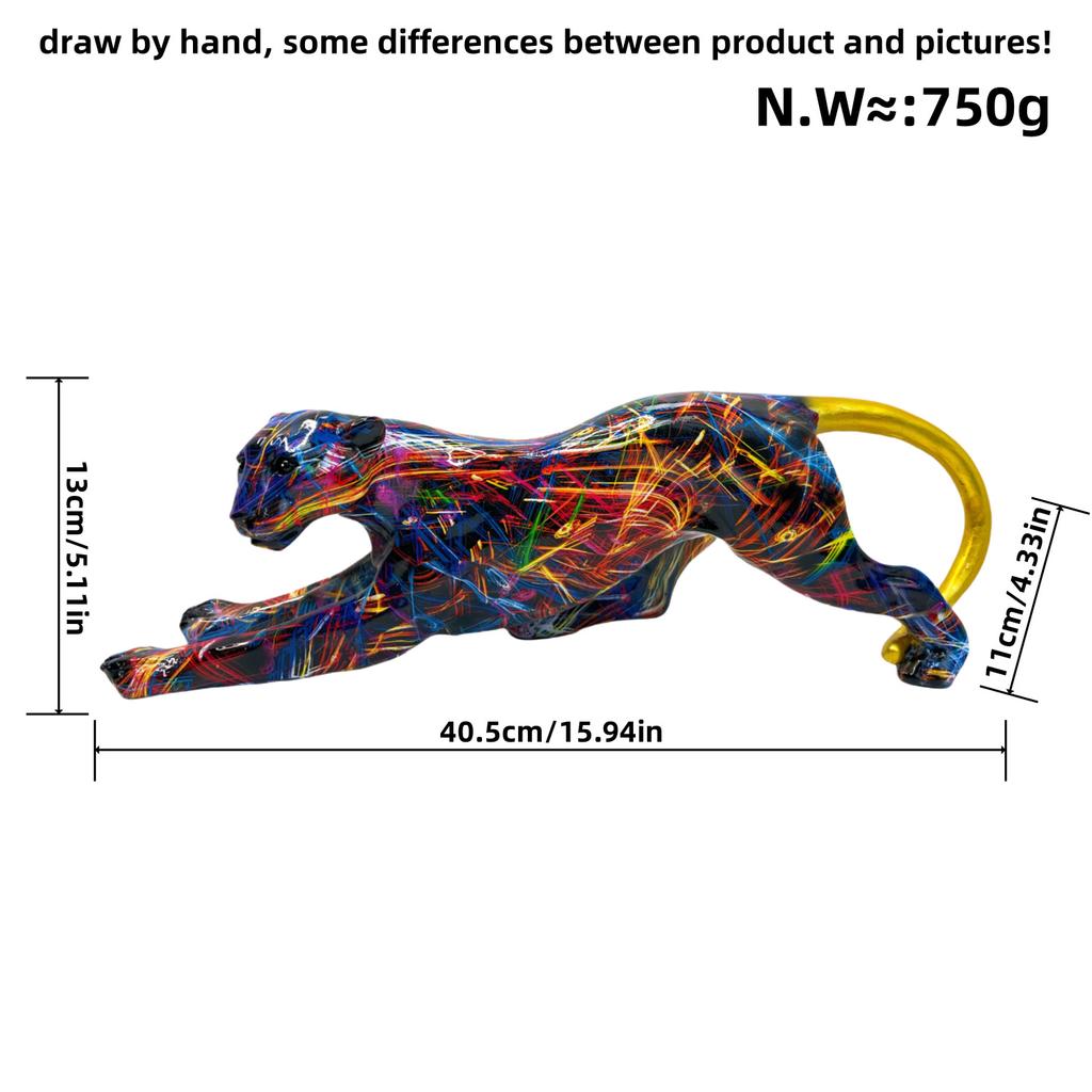 Modern Colorful Transfer Leopard Home Decoration Living Room Office Desktop Decoration Resin Crafts