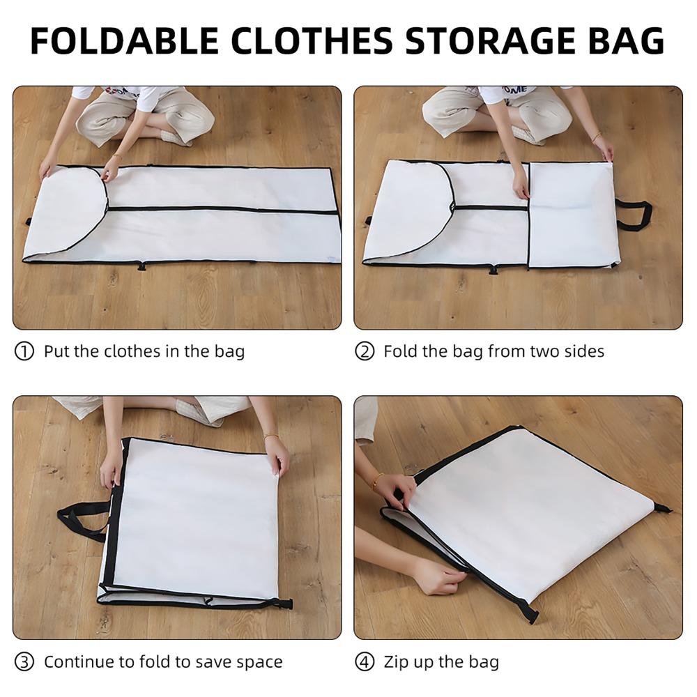 60*180cm Garment Bag Large Hanging Garment Cover Washable Wedding Dress Bag Travel Use