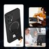 Foldable Stand Phone Case for Motorola Edge 50 Fusion G96 5G Carbon Fiber Texture Magnetic Shockproof Lens Protection Back Cover