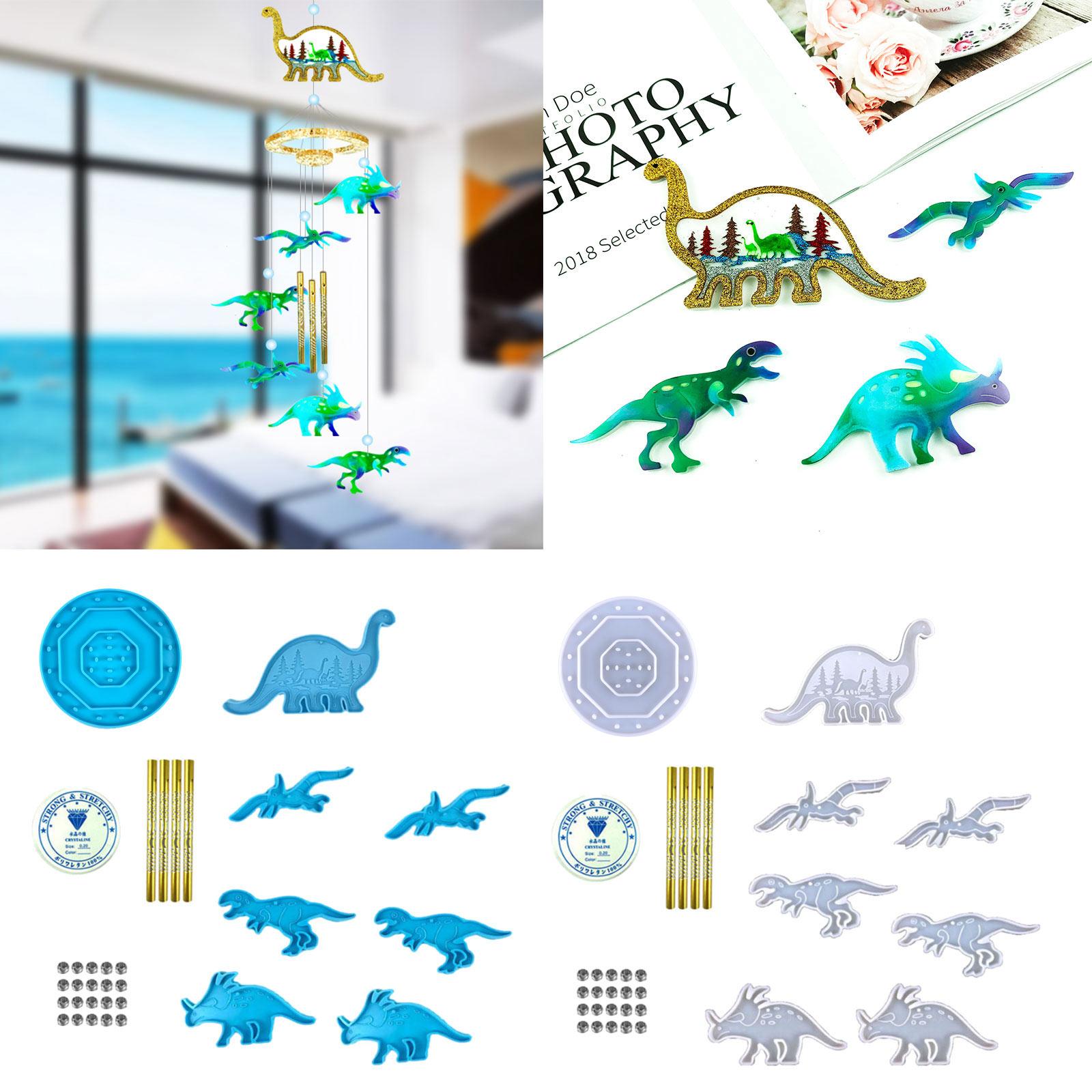 

Маленький динозавр глянцевая силиконовая форма настенная ветряная колокольчик форма DIY брелок кулон ювелирные изделия эпоксидная смола форма для поделок синий
