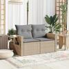 VidaXL Garden Sofa with Cushions 2-seater Beige Braided Resin 366106
