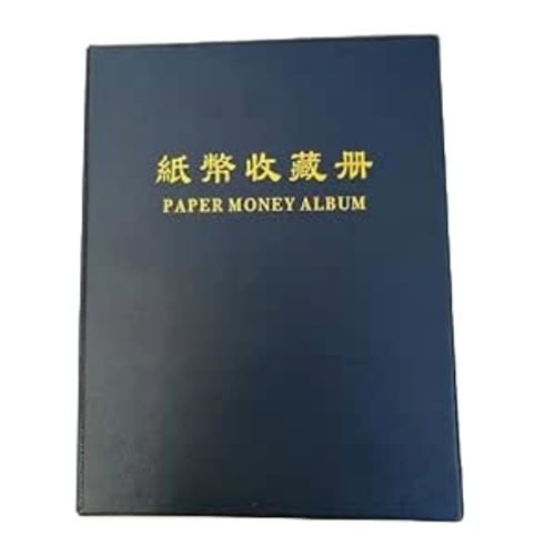 

e-smile Banknote Collection Album Holder Binder, 60 Sheets, for Banknote Collection, Money Album (Blue)