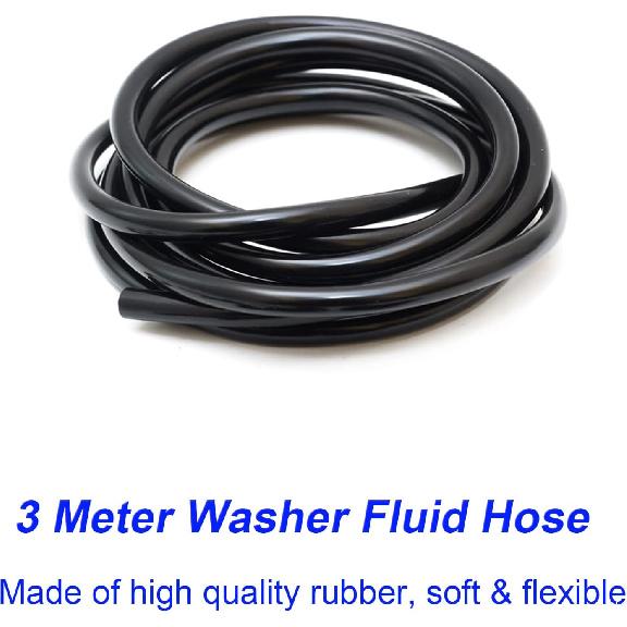 Windshield Washer Nozzles Kit for Jeep Grand Cherokee, Chevy Malibu, Pontiac G6, Saturn Aura | Includes 3M Fluid Hose & 6 Connectors | Replaces OEM #