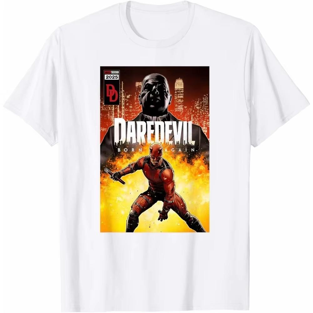 2026 new Daredevil Marvel TShirt Gothic Summer Unisex Short Sleeve Heavy Cotton Crew Neck Streetwear Top for Him Her