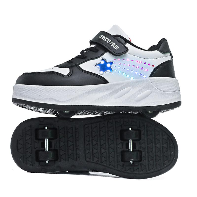 Manufacturer runaway shoes children's four-wheel pulley walkable disassembly flash skates sports shoes fashionable men