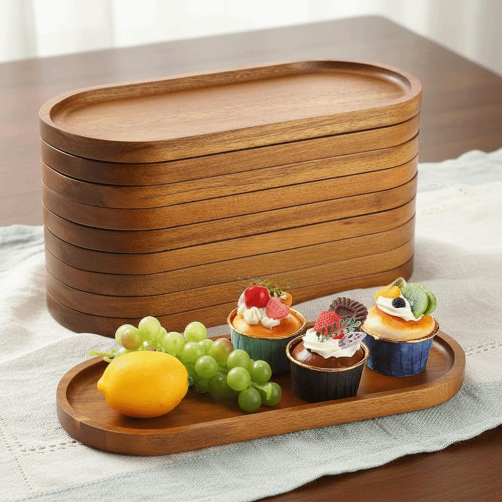 Vintage Holz Serviertablett Japanischer Stil Dessertteller Brotplatte Nachmittagstee