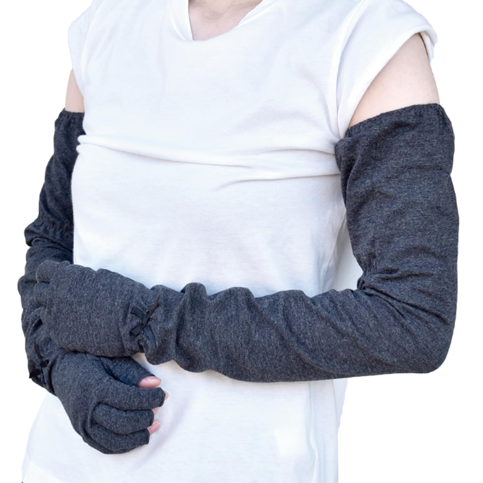 

РУКАВА МАРКЕТА Волокно сои Охлаждающие для рук От солнца Сетчатые Без пальцев УФ для вождения и 60 см общей длины Женские УФ-защитные накладки, Сенсорные, Длинные,