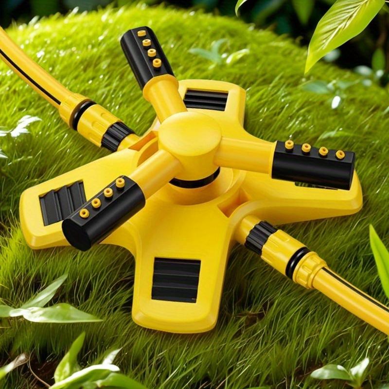 1pc Automatic 360° Lawn Sprinkler, 3 Adjustable Arm Garden Water Sprayer, Rotary Nozzle Irrigation System for Outdoor Lawn