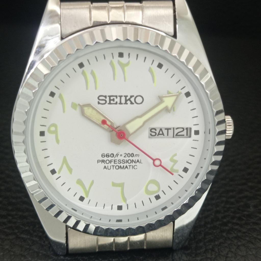 VINTAGE REFURBISHED SEIKO AUTOMATIC 6309A JAPAN MENS WHITE DIAL WATCH a442563-1