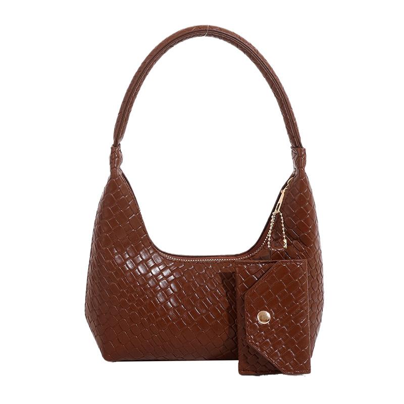 

Woven hand-held mother and child bag women s 2024 summer new trendy fashion popular hand satchel versatile shoulder armpit bag