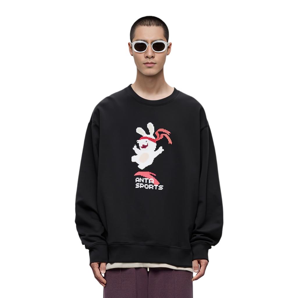 ANTA Sweatshirts Unisex Black Crew Neck Moderate Regular 172248706-4