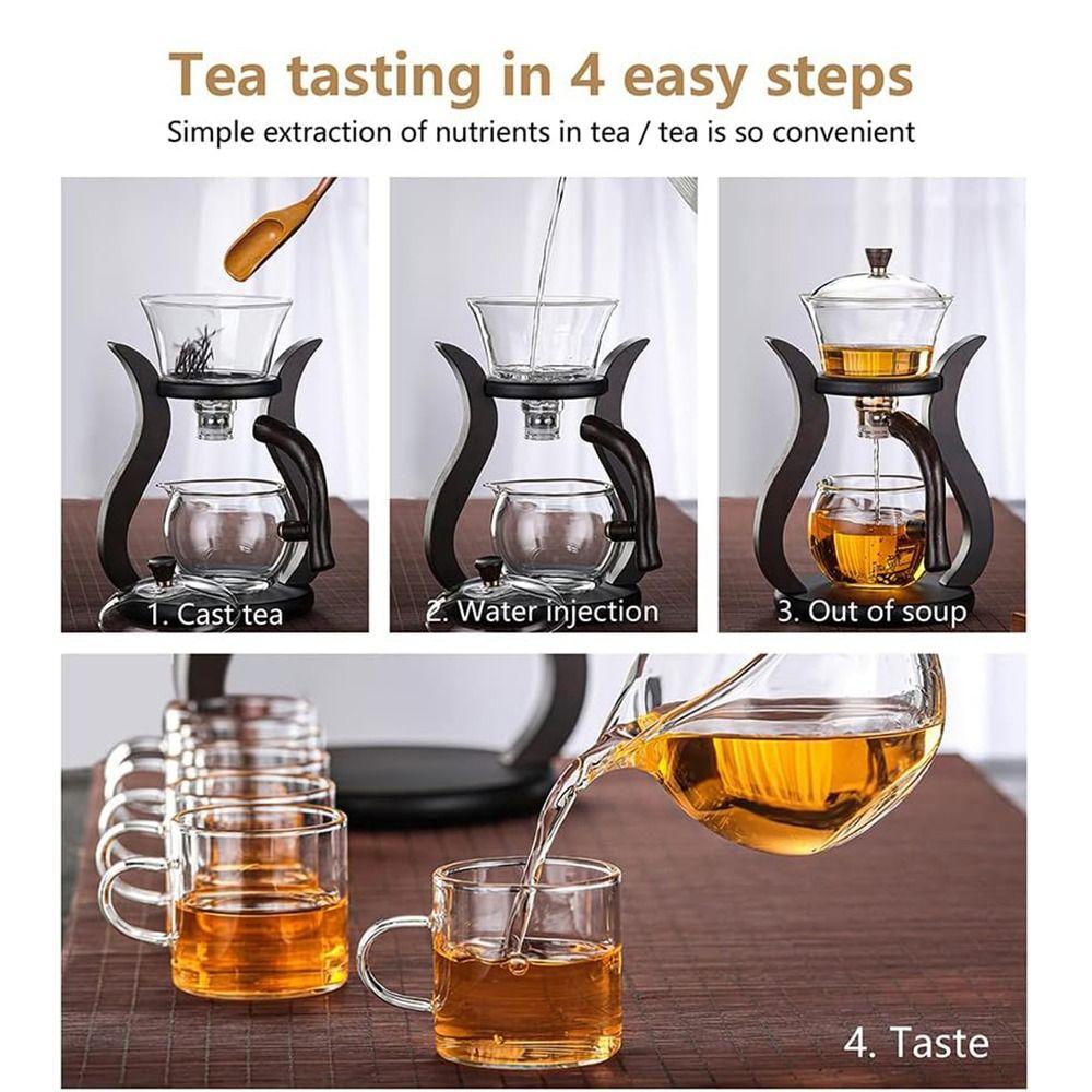 High Borosilicate Glass Semi-Automatic Teapot Set Magnetic Teapot Suit  Kitchen