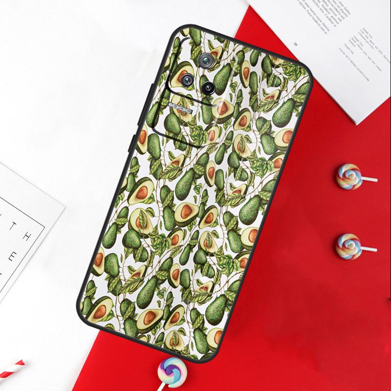 Cute Avocado Collage Cover For Xiaomi 15 Ultra 13 14 11T 12T 13T 14T Pro POCO X7 Pro X3 X5 X6 M6 F5 F6 Pro Case