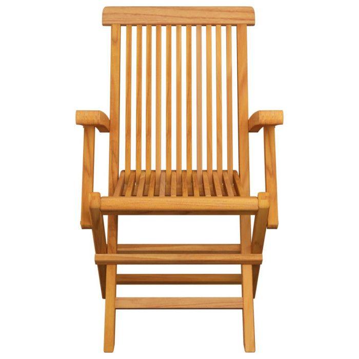 VidaXL Lot de 4 Chaises Pliables de Jardin, Sièges de Terrasse, Chaises de Balcon, Meubles de Patio Extérieur, Bois de Teck 3065528