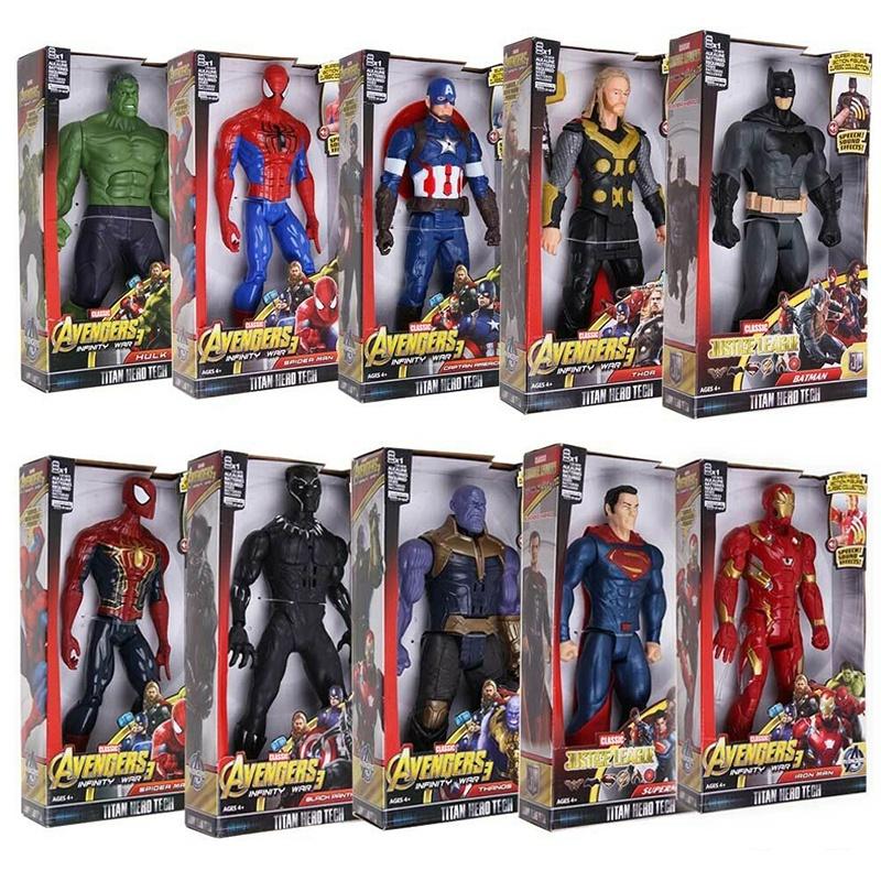 Atemberaubende Avengers Infinity War Hulk Spiderman Thanos 12" Tönende Leuchtfigur Spielzeug Ideales Geschenk für Superhelden-Enthusiasten