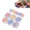 6 Pcs Winter Woolen Nails Powder Set Knit Weave Design Mixed Color Sand Pigment Dust Manicure Nail Art Glitter