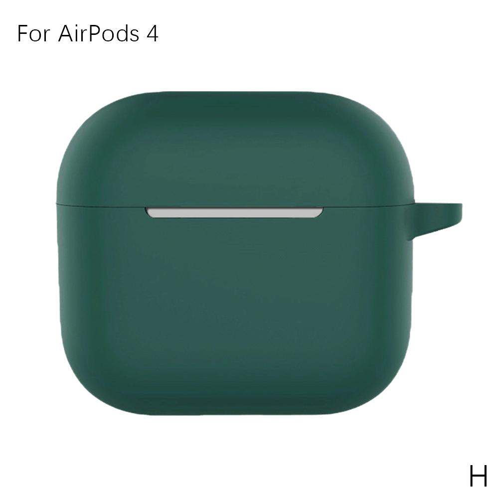 For AirPods 4 Case Silicone Protecive Cover for AirPods 4th Generation Accessories 2024 Solid Color Front LED Visible Skin Cover