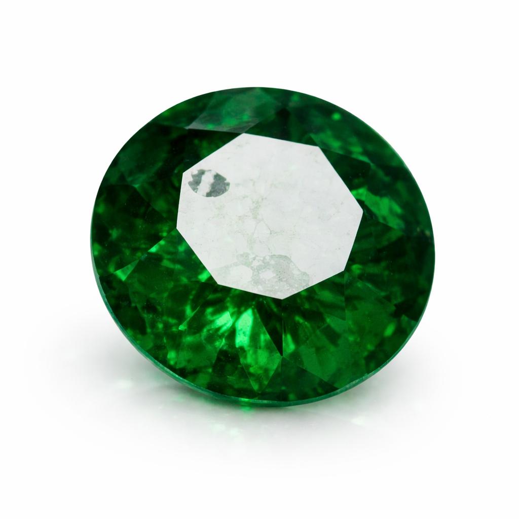 Natural Green Emerald Loose Gemstone 6 Ct Round Cut for Jewelry Making and Gem Collections